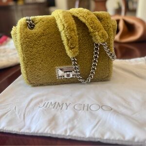 Jimmy Choo Wool Shearling Shoulder Bag